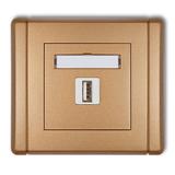 FLEXI Ładowarka USB pojedyncza USB A, 10W max., 5V, 2A złoty metalik