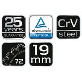 Klucz płasko-oczkowy z grzechotką, 19 mm