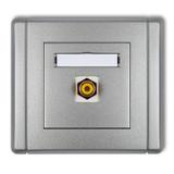 FLEXI Gniazdo pojedyncze RCA (typu cinch - żółty, pozłacane) srebrny metalik 7FGRCA-1 KARLIK