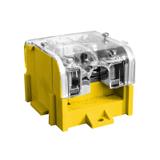 LZ1*95/35P ,  Odgałęźnik instalacyjny 1-segmentowy (zacisk: 1x95mm2 - 4x35mm2)/ z pokrywą, żółty