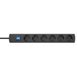 Listwa zasilająca DUOVERSAL plus 6=12, z wyłącznikiem, czarny/antracyt, 1,4 m H05VV-F 3G 1,5 mm2