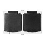 Gniazdo podwójne 2X2P+Z AQUATIC MINI IP54, 16A, 230V AC, biało-czarne OR-OE-7306/WB ORNO