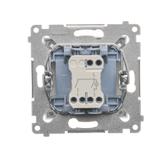 Simon 54 Łącznik świecznikowy z podświetleniem LED i do wersji IP44 10A 250V szybkozłączka srebrny mat *Posiada wkładkę DU1W DW5BL.01/43 KONTAKT