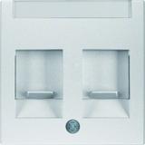 BERKER B.Kwadrat/B.7 Płytka czołowa podwójna zasuwa chroniące przed kurzem pole opisowe aluminium 11