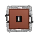 ICON Gniazdo pojedyncze USB typ A-A 2.0 terakota 63IGUSBBO-1 KARLIK
