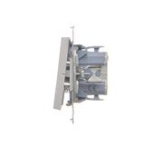 Simon 55 Przycisk zwierny pojedynczy zwierny z podświetleniem LED szybkozłączka Aluminium mat TP1L.01/143 KONTAKT