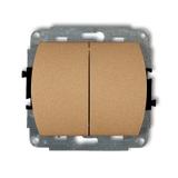 TREND Mechanizm łącznika zwiernego żaluzjowego (dwa klawisze bez piktogramów) złoty metalik