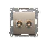 Simon 54 Gniazdo głośnikowe pojedyncze Przekrój przewodów dla wyjścia do 6 mm2 złoty mat