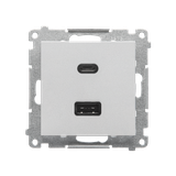 Simon 55 Ładowarka typ USB C+A 30W 230V aluminium mat TEC2CAQ.01/143 KONTAKT