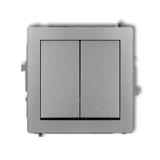 DECO Mechanizm łącznika jednobiegunowego ze schodowym (dwa klawisze bez piktogramów, osobne zasilani