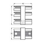 WINSTA rozgałęźnik 3-torowy 1 x wtyk / 5 x gniazdo czarny
