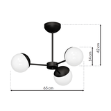 Milagro lampa wisząca/żyrandol Sfera Black 3xE14 MLP8865