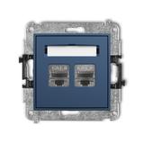 ICON Mechanizm gniazda komputerowego podwójnego 2xRJ45, kat. 8, ekranowany, 8-stykowy navy blue
