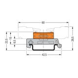 MCS-MIDI Classic wtyk dwustronny 10-bieg. pomarańczowy raster 5,08 mm /25szt./ WAGO