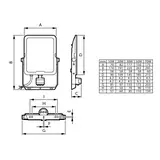 Naświetlacz LED Ledinaire BVP167 50W 5500/6000lm IP65 3000/4000/6500 K zmienna barwa światła 5 lat g