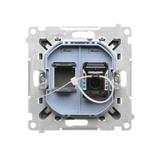 Simon 55 Gniazdo komputerowe pojedyncze RJ45 kategoria 6 z przesłoną przeciwkurzową Grafitowy mat