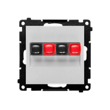 Simon 55 Gniazdo głośnikowe podwójne 2-krotne Przekrój przewodów dla wejścia i wyjścia 2,5 mm2 Aluminium mat TGL2.01/143 KONTAKT