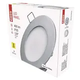 Panel LED wpuszczany okrągły 6W IP20 neutralna biel, srebrny