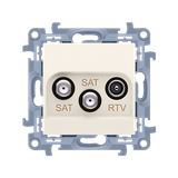 Simon 10 Gniazdo antenowe satelitarne podwójne SAT -SAT -RTV 1x wejście: 5 MHz-24 GHz krem CASK2.01/41 KONTAKT