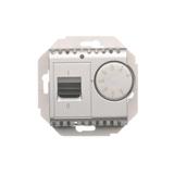 Simon 54 Regulator temperatury z czujnikiem wewnętrznym 16(2) A 230V. Montaż na wkręty srebrny mat