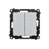 Simon 55 Przycisk roletowy zwierny podwójny trójpozycyjny 1-0-2 szybkozłączka Aluminium mat TZP2.01/143 KONTAKT