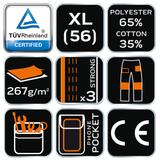 Spodnie robocze, rozmiar XL/56