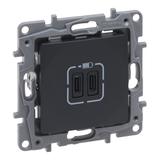 NILOE SELECTION - GNIAZDO 2 X USB TYP C+C - 3 A ANTRACYT, Legrand