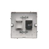 Simon Basic Gniazdo komputerowe RJ45 pojedyncze kategoria 5e Montaż gniazda na wkręty do puszki sreb