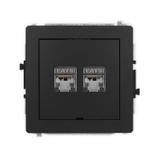 DECO Mechanizm gniazda komputerowego podwójnego 2xRJ45, kat. 6, ekranowany, 8-stykowy, bez pola opis