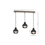 lampa wisząca Oval 3xE27 czarna MLP7046 Milagro