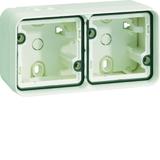 BERKER W.1 Adapter natynkowy podwójna poziomy 2 wejścia IP55 biały 6719323502 HAGER