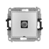 MINI Mechanizm gniazda antenowego pojedynczego TV, bez pola opisowego srebrny metalik