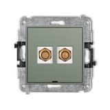 ICON Mechanizm gniazda antenowego podwójnego typu F (SAT) pozłacany, bez pola opisowego szałwiowy