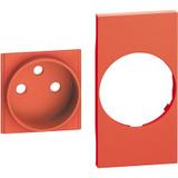 Living Now - Plakietka Gniazda 2P+Z - 2 Moduły - Czerwona Bticino KR55 LEGRAND