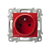 SZAFIR Gniazdo pojedyncze z uziemieniem DATA - kolor biały