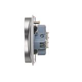 Simon 54 Gniazdo z/u podwójne z f. niezm. faz z przesłonami 16A z. śrubowe. monoblok srebrny mat