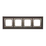 Simon 54 Nature Ramka 4-krotna Nature-Drewno ZŁOTE WENGE IP20/IP44* (*IP44-należy zastosować zestaw uszczelek DUN4) DRN4/85 KONTAKT