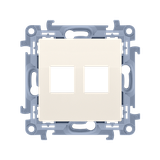 Simon 10 Pokrywa gniazd teleinformatycznych na Keystone płaska podwójna krem