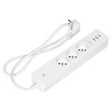 Przedłużacz z 3 gniazdami z uziemieniem i wyłącznikiem 2xUSB Tuya Smart Wi-Fi biały