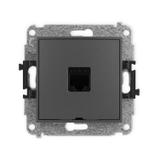 ICON Mechanizm gniazda komputerowego pojedynczego 1xRJ45, kat. 6, 8-stykowy, bez pola opisowego graf