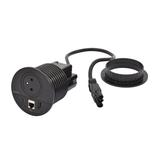 INCARA: DISQ 80 - 2P+Z / USB A+C / RJ45 - 0,5 M WIELAND-CZARNY, Legrand