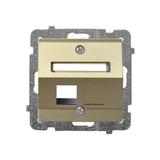 SONATA Obudowa gniazda pojedynczego typu Keystone skośna - kolor szampański złoty