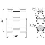 Zacisk DEHNclip do drutu i prętów zbrojenia 6-7 / 10 mm, sprężynowy, bezśrubowy, stal nieocynk.