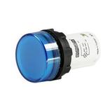 Lampka monoblok 24V LED, płaski klosz, niebieska
