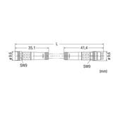 przewód do czujników/el.wykonawczych gniazdo proste/wtyczka prostaM8 0,4m