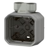 NOWE PLEXO - PUSZKA NATYNKOWA POJEDYNCZA Z PRZEPUSTEM KABLOWYM ISO20 SZARA