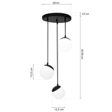 Milagro lampa wisząca Sfera Black 3xE14 MLP8868