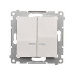Simon 54 Łącznik świecznikowy z podświetleniem LED i do wersji IP44 16A 250V zaciski śrubowe biały *Posiada wkładkę DU1W DW5ABL.01/11 KONTAKT