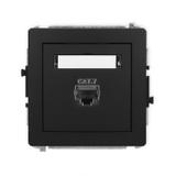 DECO Mechanizm gniazda komputerowego pojedynczego 1xRJ45, kat. 7, ekranowany, 8-stykowy czarny mat