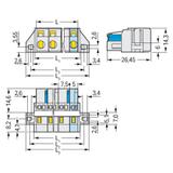 Gniazdo MCS‑MIDI Classic 12‑biegunowe jasnoszare raster 7,5mm 721‑212/027‑000 /10szt./ WAGO
